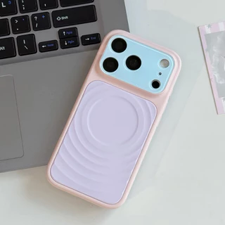 【Large Window/Dopamine Water Ripple/Silicone hard case/Purple】เคส compatible for iPhone 14 15 16 17 pro max case