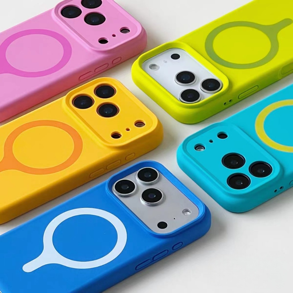 เคสซิลิโคนสีลูกกวาดเข้ากันได้กับ iPhone 16 pro max 17 pro max Cover