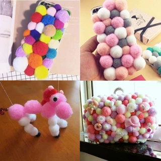 ปอมปอมขนนุ่ม 10/15 มม. สำหรับงานDIY งานฝีมือ ตกแต่งงานแต่งงาน ตกแต่งบ้าน อุปกรณ์เย็บผ้า