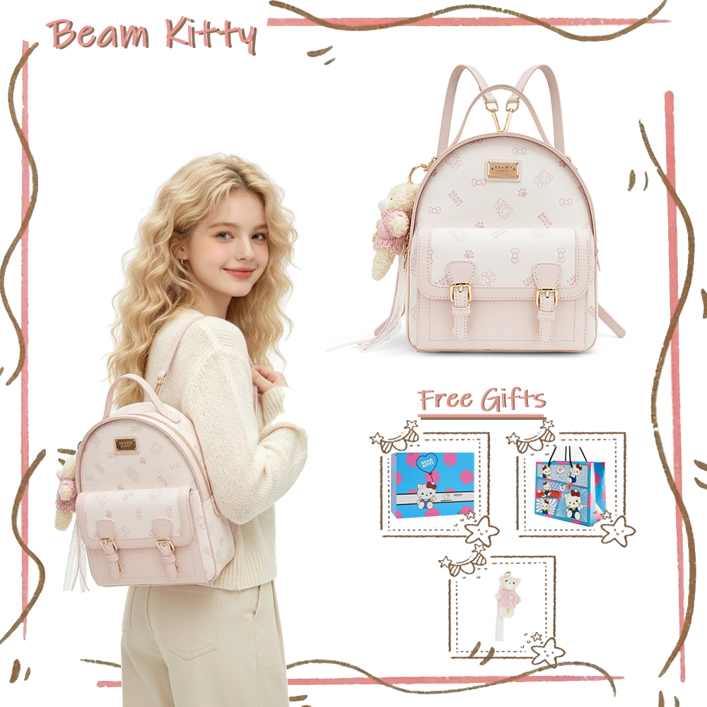 Beam Kitty กระเป๋าเป้สะพายหลังรุ่นใหม่ พิมพ์ลายสาวหวาน กระเป๋าเป้น้ำหนักเบา เหมาะกับใช้ทุกวัน เดินทาง และไปทำงาน