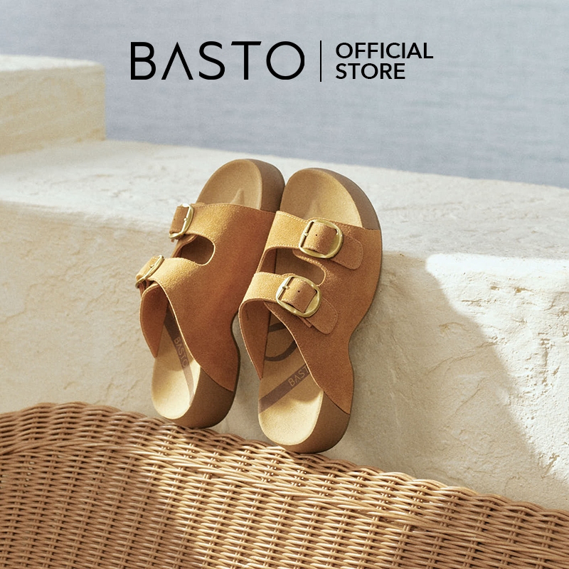 BASTO Women's Platform Slippers Sandals เบอร์เคนสต็อค รองเท้าส้นตึก รองเท้าแตะ D5137