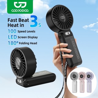 GOOJODOQ Fan GFS003 Foldable Turbo Jet Mini Fan Rechargeable Portable Handheld Strong Wind