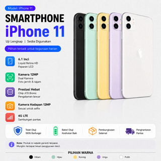 iPhone 11 64GB/128GB/256GB Refurbished Used Smartphone Tested Ready Stock COD Warranty