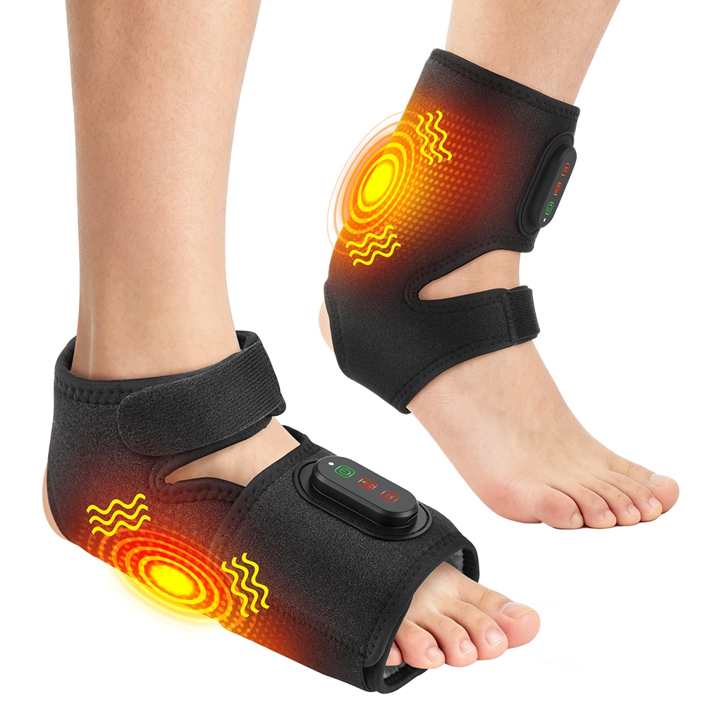 Multi-functional APP ควบคุมข้อเท้าแผ่นความร้อน Neuropathy เครื่องนวดเท้า,3 โหมดความร้อนและการสั่นสะเทือน,3000mAh,Ankle Massager สําหรับบรรเทาอาการปวด