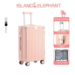 ISLAND ELEPHANT 20"24"28" USB Luggage Travel Bag  With Cup Holder Maleta Lightweight Mute Wheels Suitcase
