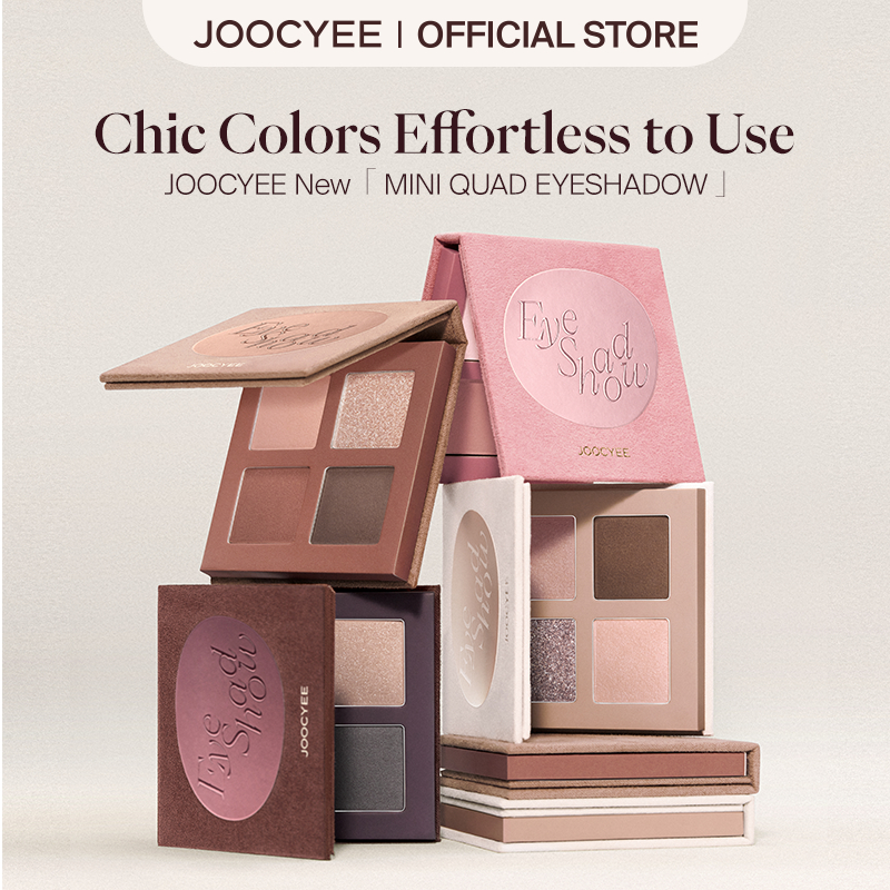 [ใหม่] JOOCYEE Mini Quad Eyeshadow เครื่องสำอางประจำวัน คอนทัวร์ บลัชออนสโมกกี้ สีทรายเนเชอรัล ลุคแต
