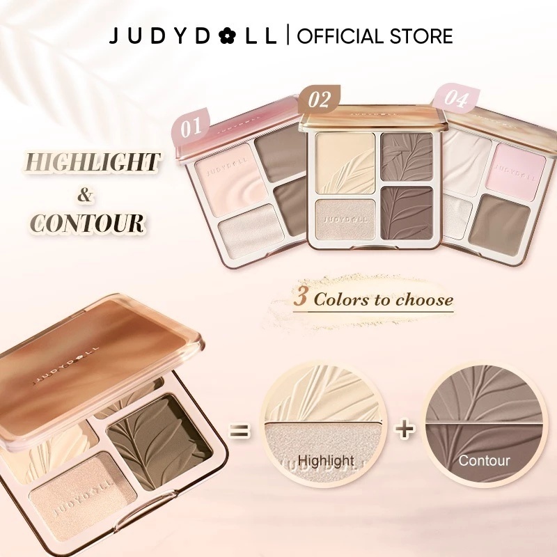 [ขายดี] JUDYDOLL Highlighting & Contouring Kit, 9g – กันน้ํา ติดทนนาน