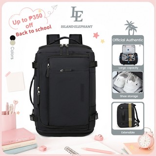 ISLAND ELEPAHNT Waterproof Expandable Travel Backpack, 16 Inch Laptop Backpack, Carry On Duffel Bag Bagpack for School
