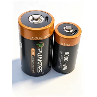 PUMPD 1.5V SIZE C SIZE D แบตเตอรี่ Type-C ชาร์จ D R20 LR20 C R14 เหมาะสำหรับเตาแก๊ส ไฟฉาย วิทยุ