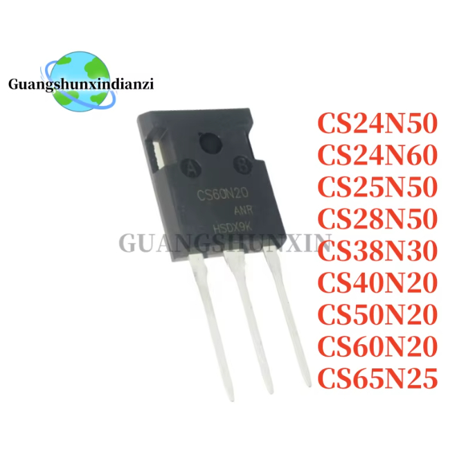 5PCS 100% ยี่ห้อใหม่ CS24N50 CS24N60 CS25N50 CS28N50 CS38N30 CS40N20 CS50N20 CS60N20 CS65N25 TO-247 