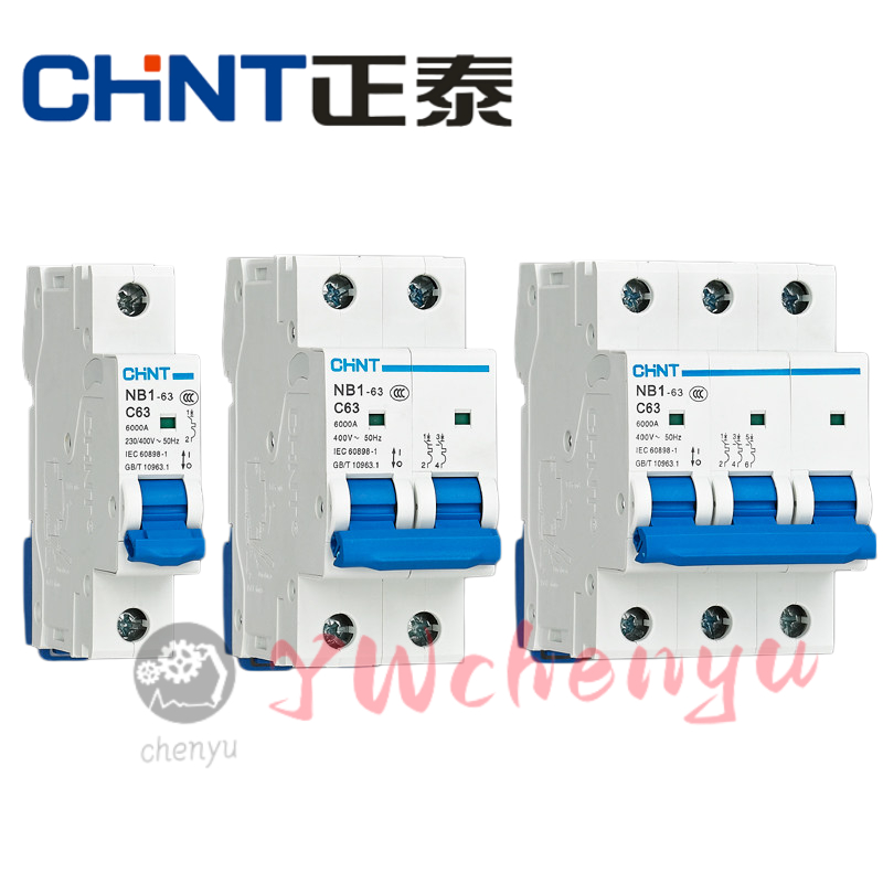 CHNT เซอร์กิตเบรกเกอร์ NB1-63 1P 2P 3P 4P C6A 10A 16A 32A 40A 63A C-Type