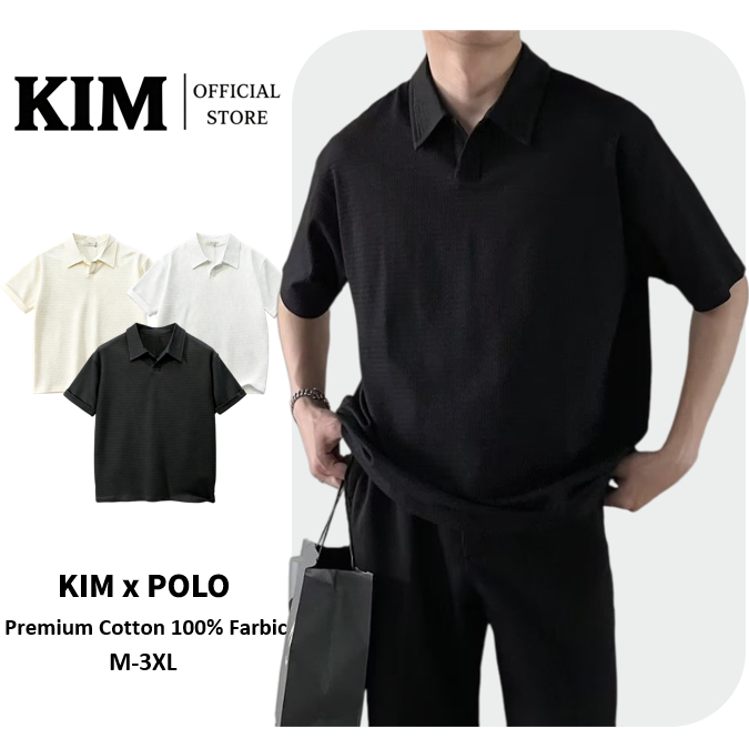 เสื้อโปโลแขนสั้น ผ้าเรยอน ลายวาฟเฟิล แฟชั่นสไตล์เกาหลี สําหรับผู้ชาย