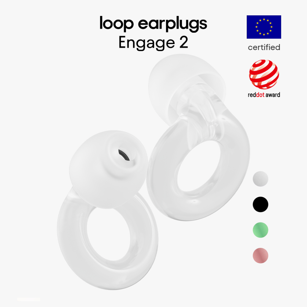 Loop Engage 2 - ที่อุดหูลดเสียงรบกวน ความเที่ยงตรงสูง (16 dB) สําหรับงานสนทนา การสนทนา การปกครอง และการรบกวนทางสังคม - การออกแบบที่มีสไตล์ - 4 ขนาด (XS / S / M / L)