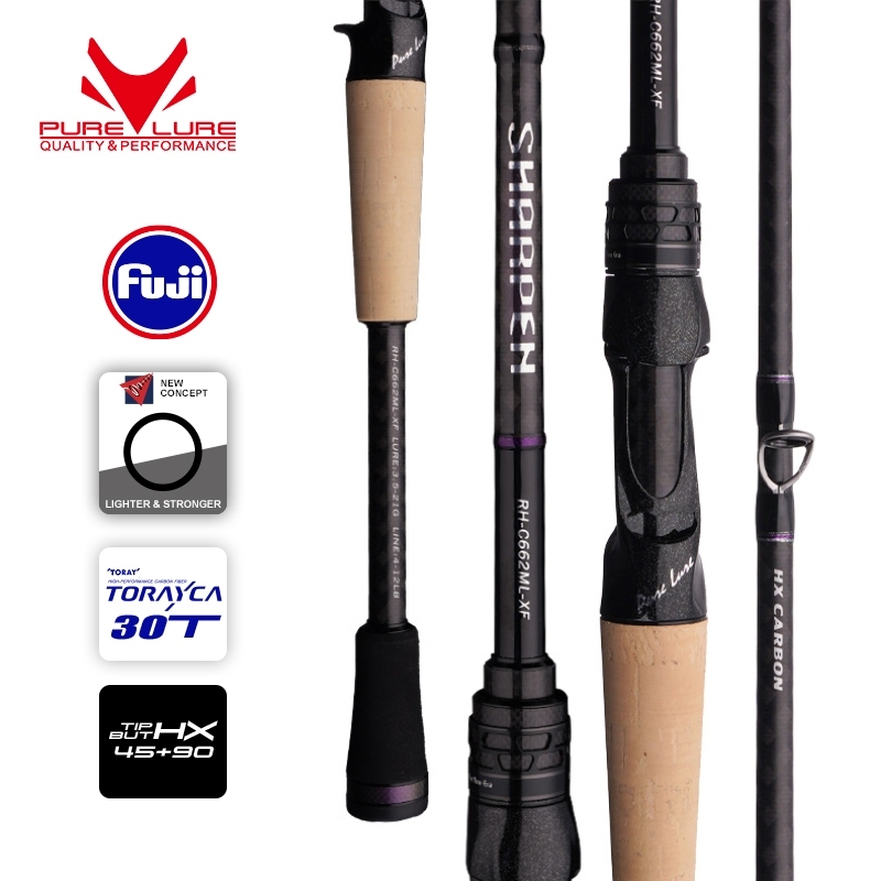 แท่งเบ็ด PURELURE SHARPEN รุ่น Soft Lure แบบ Long Spinning และ Casting แอคชั่น XF/MF อุปกรณ์ฟูจิ สำหรับตกปลาเบสและปลาไพค์ สามารถใช้งานกับ reel spinning และ reel casting ได้