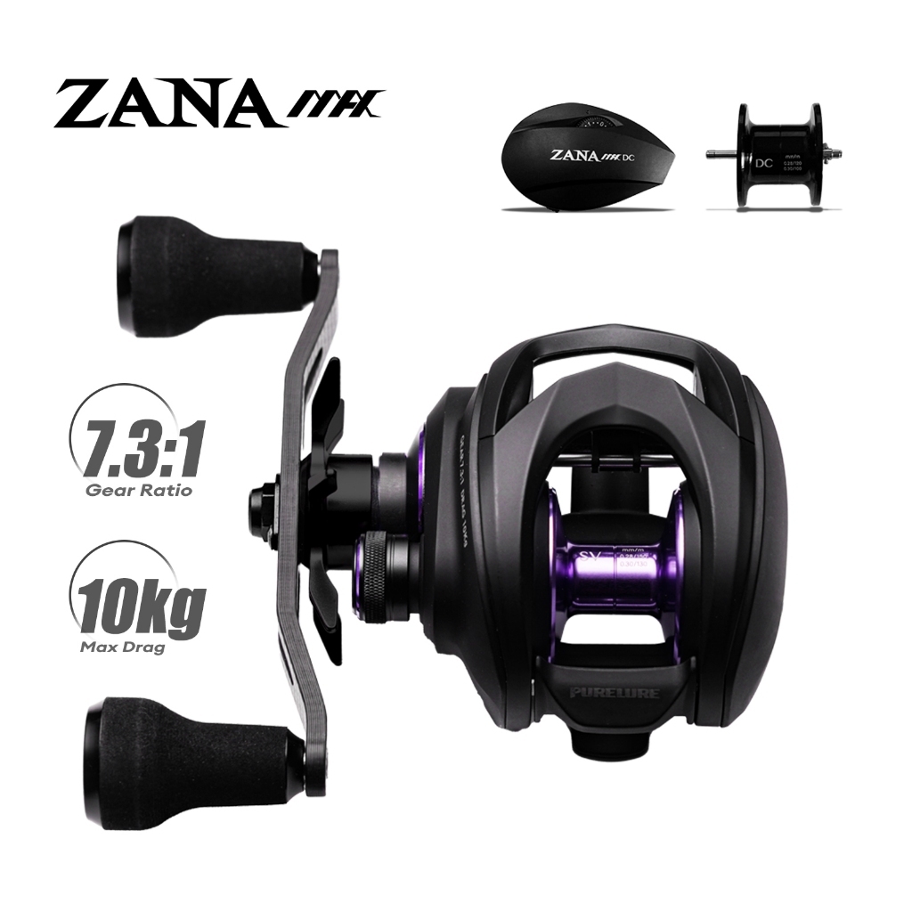 PURELURE ZANA MAX 10KG SV + DC Dual Mode 7.3:1Gear น้ําเค็มโลหะเต็มรูปแบบ 215g Macro Monster 10+1 แบริ่ง Baitcasting Reel