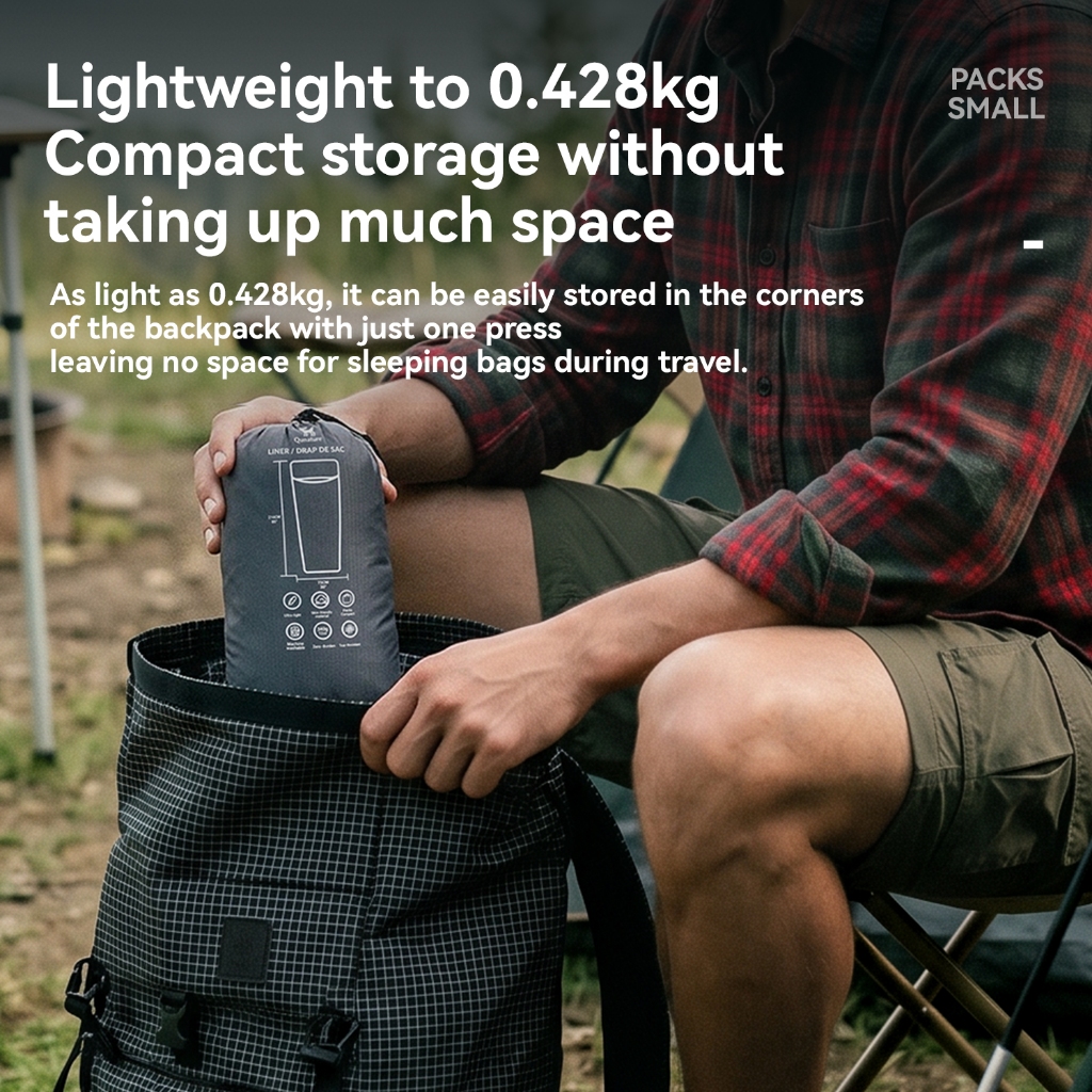 Quature ถุงนอนแบบพบพาตั้งแคมป์ น้ำหนับเบา สําหรับ Camping Hotels & Backpacking Trips — صورة 5