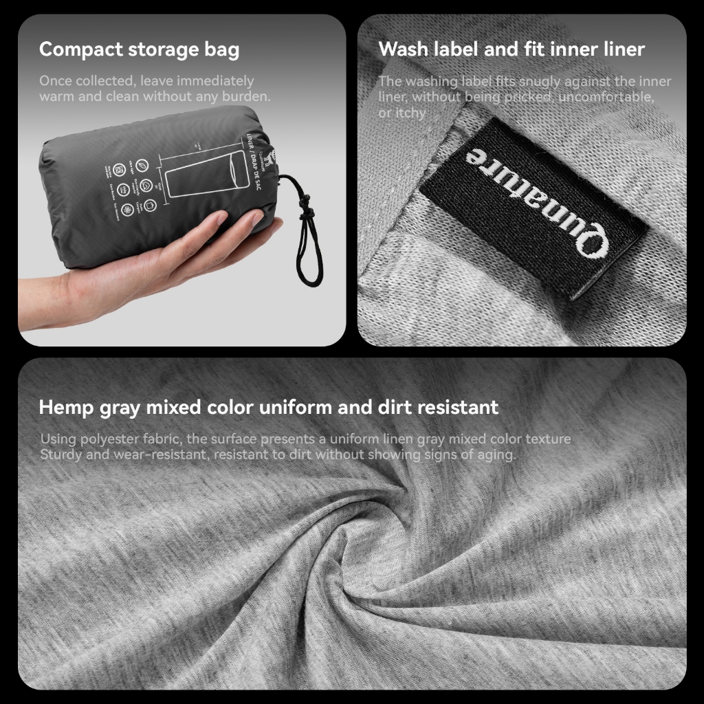 Quature ถุงนอนแบบพบพาตั้งแคมป์ น้ำหนับเบา สําหรับ Camping Hotels & Backpacking Trips — صورة 8