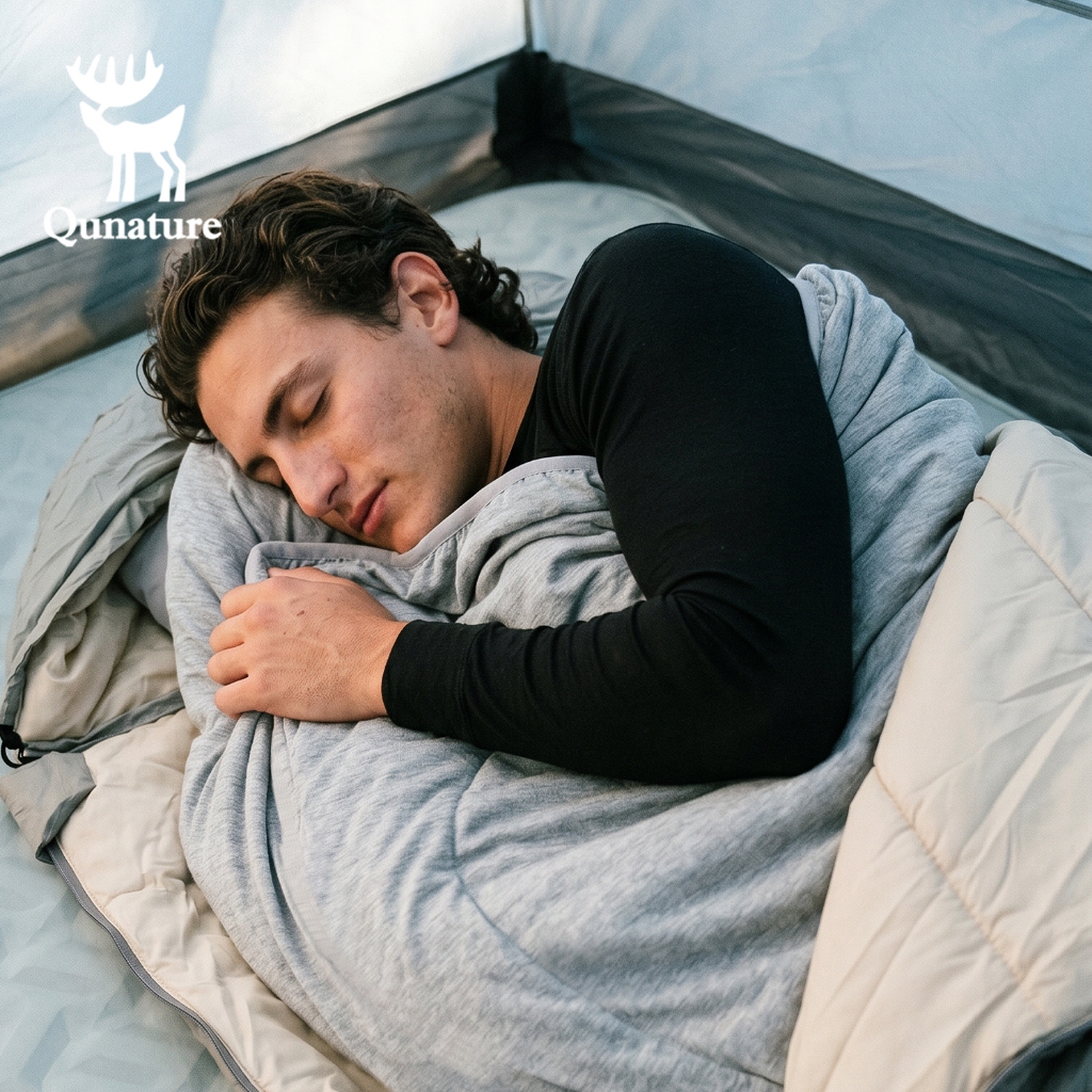 Quature ถุงนอนแบบพบพาตั้งแคมป์ น้ำหนับเบา สําหรับ Camping Hotels & Backpacking Trips — صورة 4