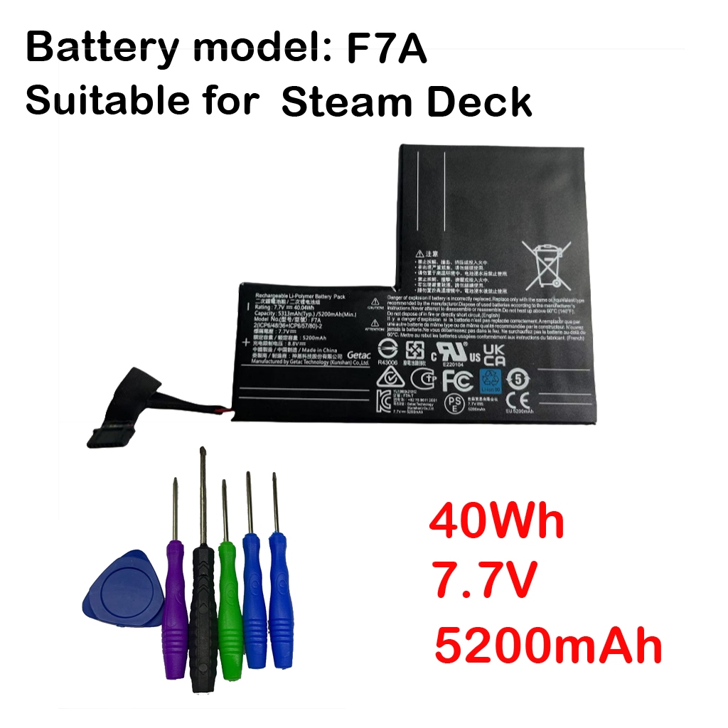เหมาะสําหรับ Steam Deck Game แบตเตอรี่มือถือ F7A แบตเตอรี่ 7.7V 40WH