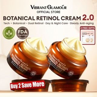VIBRANT GLAMOUR Botanical Retinol Firming Cream 2.0 , Boost Collagen & Reduce 5 Facial Wrinkle Areas & Strengthen Skin Barrier & Specially for Sensitive Skin 30g