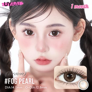 【0.00~-4.00】 UYAAI คอนแทคเลนส์สายตา คอนแทคเลนส์สายตาสั้น FOG Series สีเทา ขนาดเล็ก S size14.0 มม..
