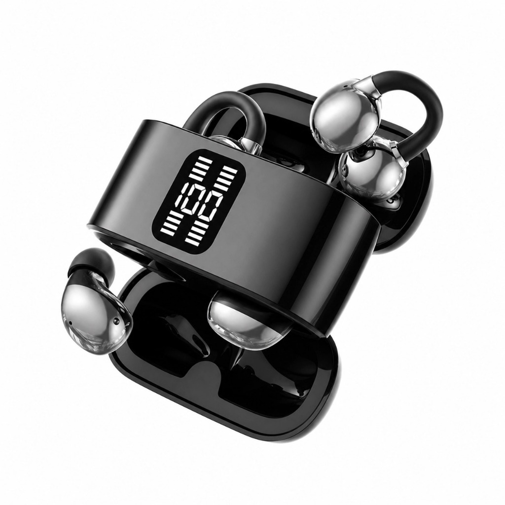 หูฟัง 4 in 1 (Earbuds clip+Sleep Earbuds ) พร้อมไมโครโฟนสําหรับชุดหูฟังเชื่อมต่อบลูทูธมือถืออัจฉริยะ