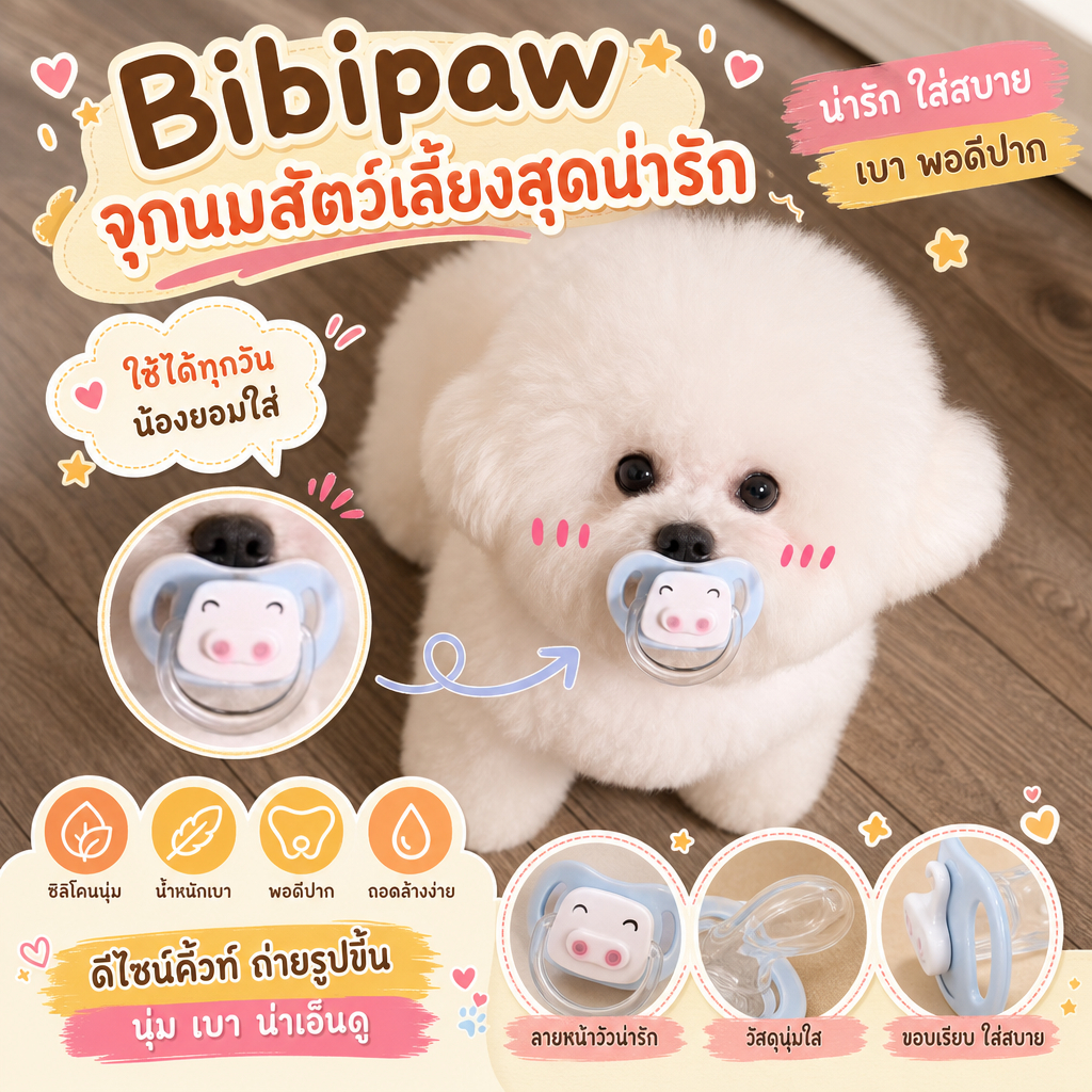 ของเล่นเคี้ยวสัตว์เลี้ยง รูปแบบจุกนมหลอก ทนกัด แข็งแรง แก้เบื่อ ใช้ขัดฟัน สำหรับสุนัขพันธุ์เล็กและลูกสุนัข