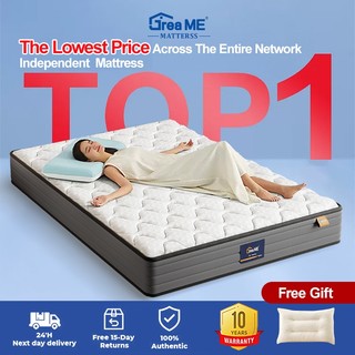 Dreame Foam Spring Mattress 8.6 Inch 7-Zone Isolation Pocket Mattress Extra Soft Touch 10-Year Warranty