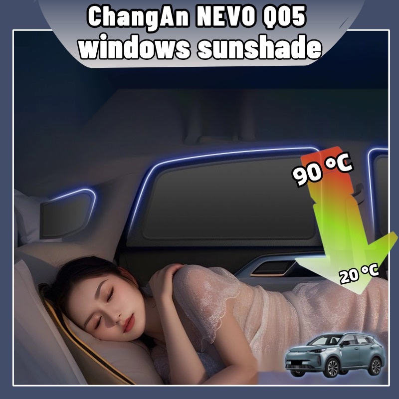 ChangAn NEVO Q05 ม่านบังแดดกระจก 6ชั้นหนา กันUV กันร้อน พับเก็บได้ ติดตั้งง่าย ตรงรุ่น อุปกรณ์ภายใน