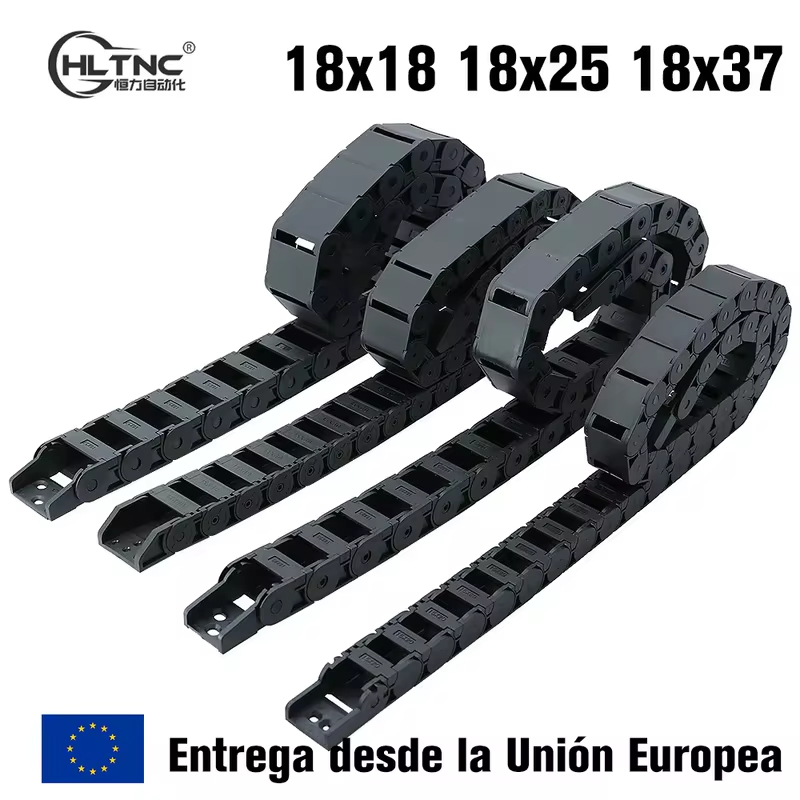 HLTNC 18x18 18x25 18x37 สายลากโซ่ – 1000 มม. 1M ลวดพลาสติกกึ่งปิด Carrier Towline สําหรับ CNC ช่างแกะสลักเราเตอร์เครื่อง
