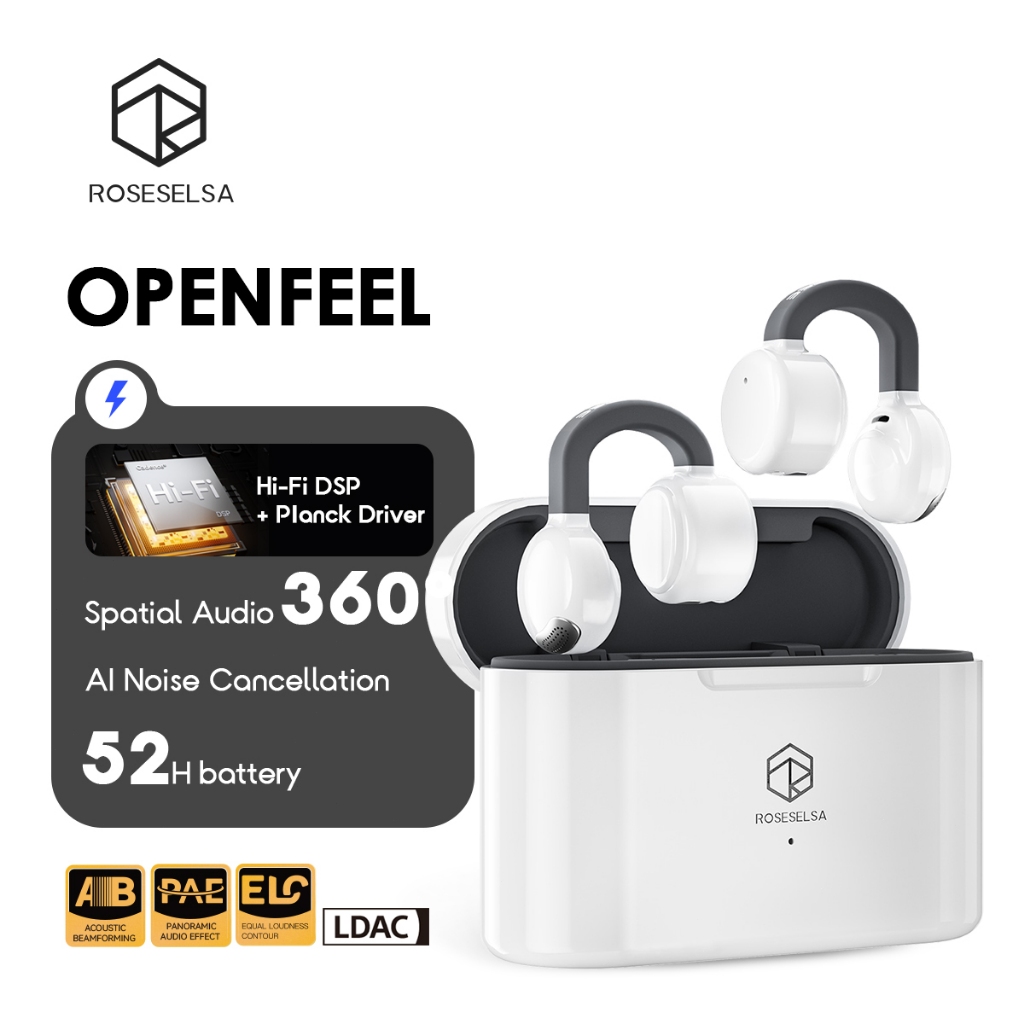 TOP 1 Shopee| ROSESELSA OPENFEEL หูฟังไร้สายแบบ Clip-On ดีไซ