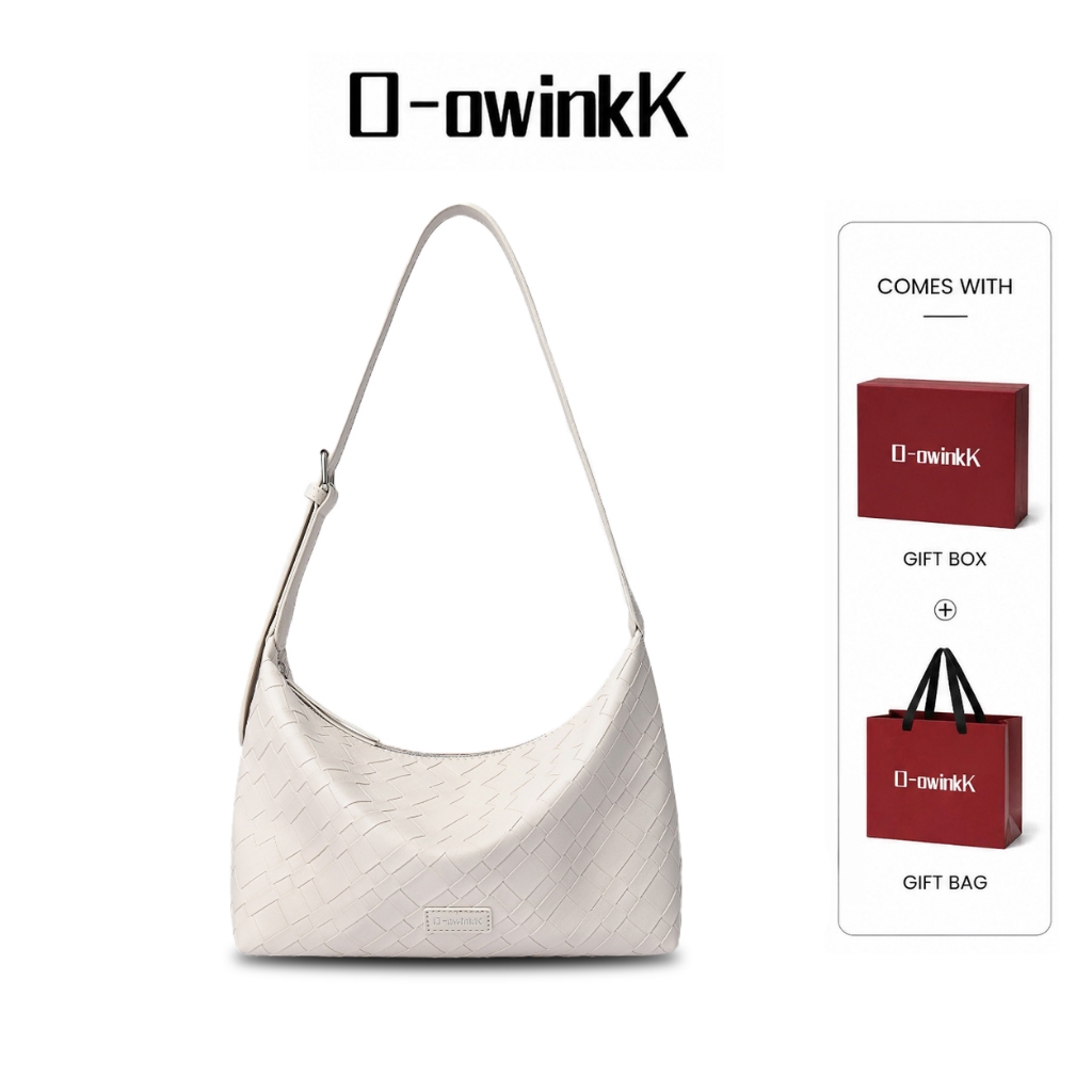 O-owinkK Violet Bag กระเป๋าสะพายไหล่ผู้หญิง ความจุใหญ่ มีซิปปิด สายสะพายปรับได้