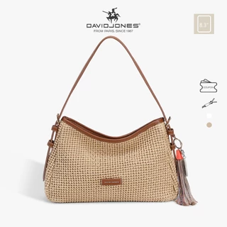 David Jones Paris Riviera 2026 สำหรับผู้หญิง กระเป๋าสะพายหนังแบบ Faux Hobo สำหรับวันหยุดในฤดูใบไม้ผลินำมาซึ่งฤดูร้อน