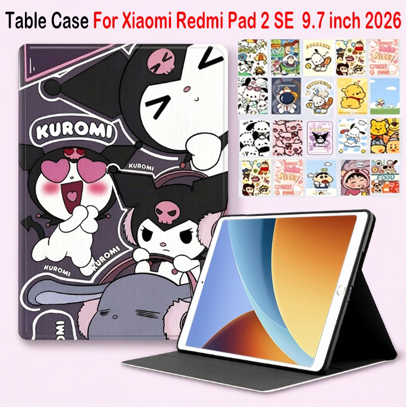 สําหรับ Redmi Pad 2 SE 9.7 นิ้ว 2026 หนัง PU พับฝาครอบ Redmi Pad2 SE 9.7 "2026 การ์ตูนอะนิเมะแท็บเล็ตป้องกันกรณี