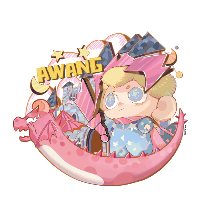 Softopia แผ่นรองเมาส์ AWANG ซีรีส์ Dragon Warrior ฐานยางธรรมชาติป้องกันลื่น ขนาดเล็กพกพา ใช้ทำงานและเล่นเกม
