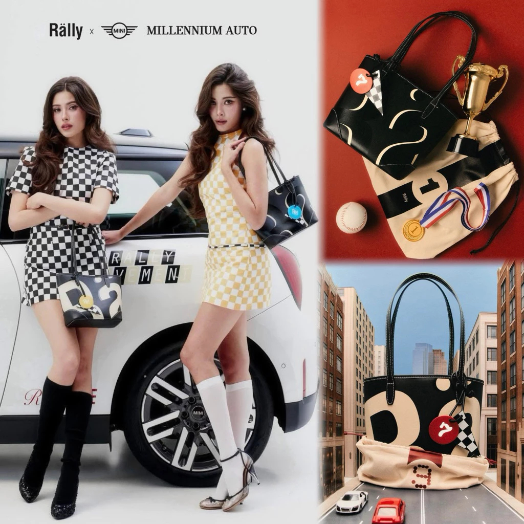 Rally Mini Leather Tote (Heritage/Blackout) กระเป๋า กระเป๋าสะพายข้าง（ของแท้ 100 %）