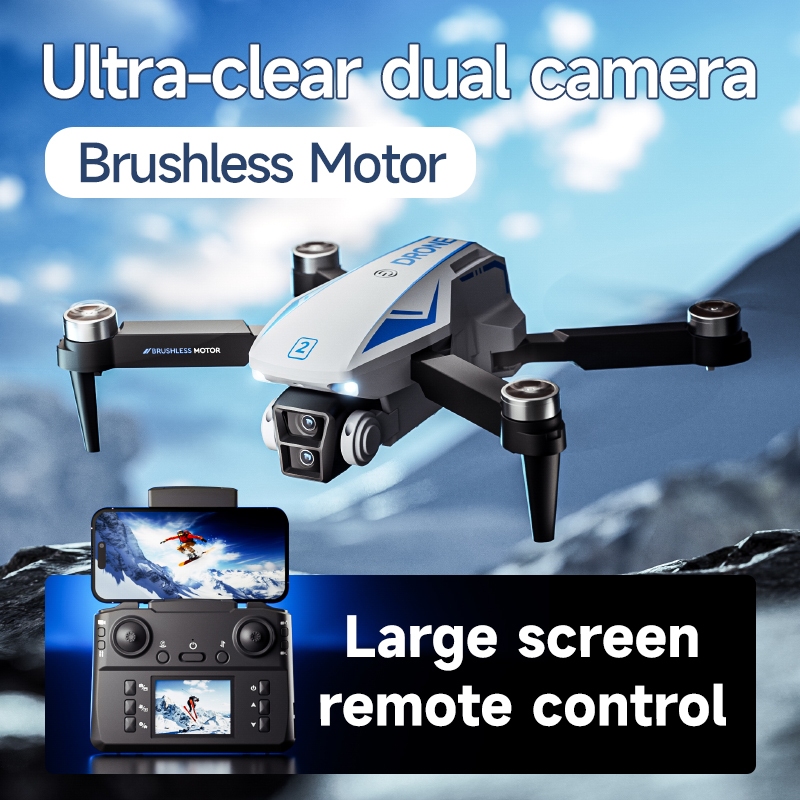 M2 Drone HD Dual กล้องสลับ 2.4 "หน้าจอรีโมทคอนโทรลควบคุมผ่าน APP Optical Flow Hovering Multi-Zoom ท่