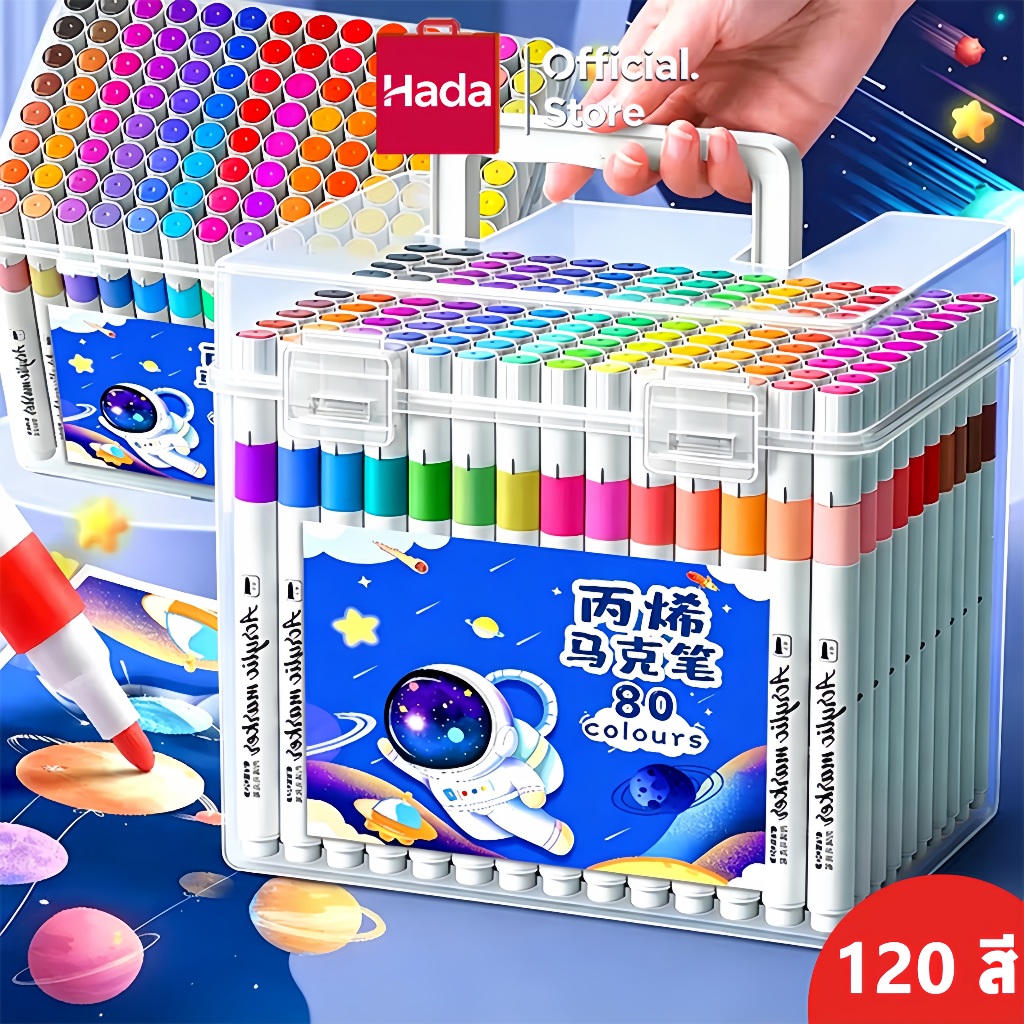 🔥👍ข้อเสนอมีเวลา จำกัดปากกาอะคริลิค 12 สี/24สี/36สี/48สี/60สี/80สี/120สี ปากกามาร์กเกอร์อะคริลิค กันน้ํา หัวอ่อน ปากกาเขียนแก้ว /พลาสติก/ไม้/เหล็ก/กระจก/ผ้า