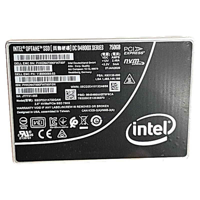 Intel P4800x 750GB 375GB Optane SSD SERIES U.2 NVME/PCIE 2.5 "1.5T Solid State Drive SSDPE21K375GAP 
