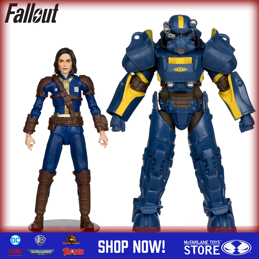 [มีในสต็อก]ของเล่น McFarlane Fallout 4 T-60 Vault Tec And Sole Survivor NO บรรจุภัณฑ์เดิม