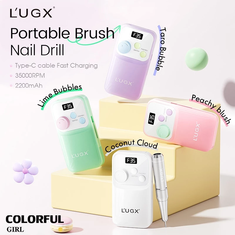รุ่นใหม่ Gen 2 เครื่องเจียเล็บ LUGX LG-602S ✨ สีใหม่ล่าสุด ขาว / ชมพู / ม่วง รอบหมุนสูงสุด 35,000 RPM แบตเตอรี่ 2200mAh แรงบิดสูง ใช้งานไร้สาย 💅
