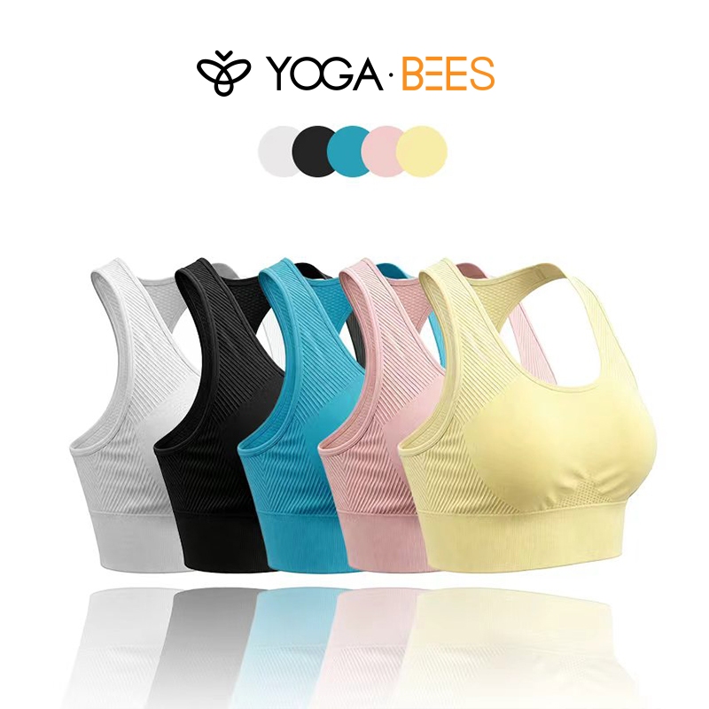 สปอร์ตบราสตรีสตรีสตรีไม่มีรอยต่อ Ribbed Support Yoga & Gym Top