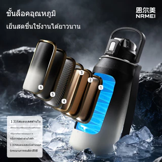 เหยือกฟางฉนวนความจุขนาดใหญ่ 2000ml สองชั้นสูญญากาศ 316 สแตนเลสเก็บความเย็นขวดน้ำแบบพกพากีฬากลางแจ้งชาถ้วยแยกน้ำ