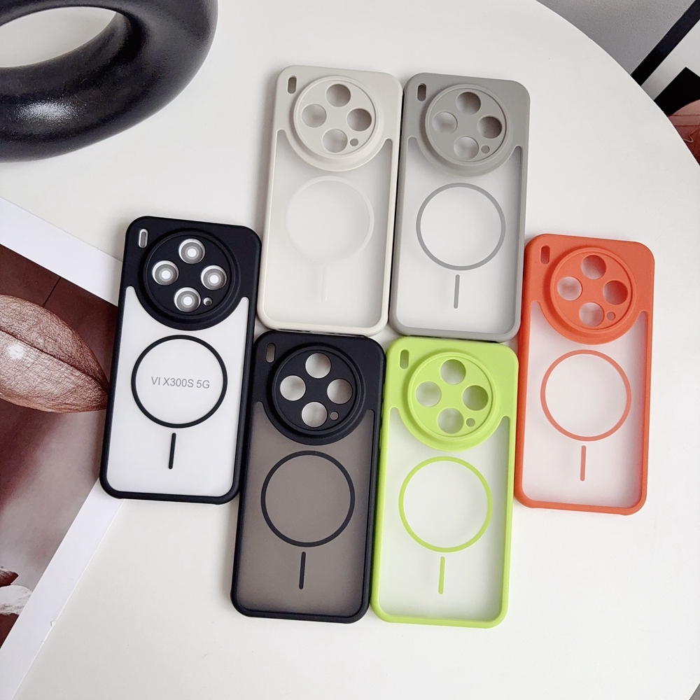 Matte Clear Magnetic อะคริลิคเคสโทรศัพท์สําหรับ Vivo X200 Pro Mini X300 Pro X300s Ultra X200s iQOO15 การกระจายความร้อน Soft Frame Cover