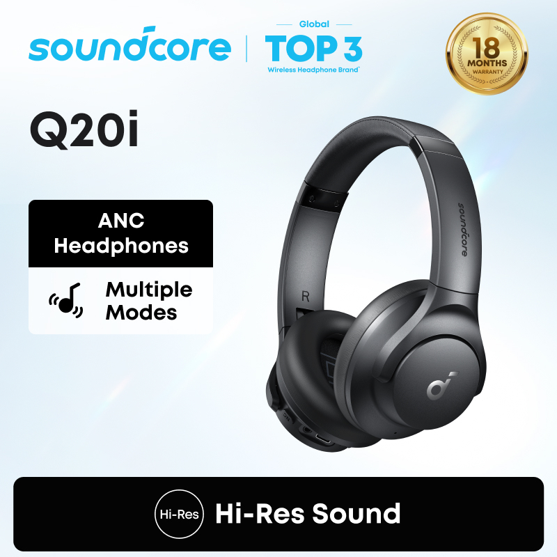 ANKER soundcore Q20i หูฟัง Hybrid Active Noise Cancelling ชุดหูฟัง TWS หลายโหมด เสียงความละเอียดสูง EQ แบบกําหนดเองผ่าน App เวลาเล่น 40 ชม. สวมใส่สบาย