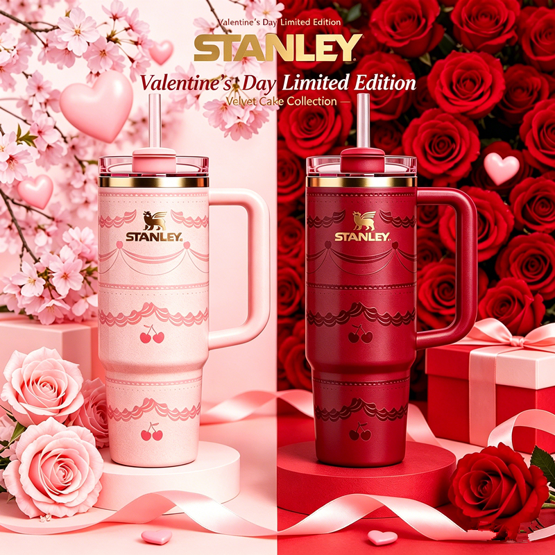 Stanley The Valentines Day Quencher H2.0 FlowstateTM Tumbler - Velvet Cake Collection