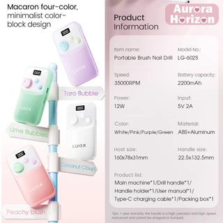 ไขควง LUGX LG-602S รุ่น Gen 2 ใหม่ 🔥 สีใหม่: ขาว / ชมพู / ม่วง ✨ แรงสูงสุด 35,000 RPM 🔋 แบต 2200mAh แรงบิดสูง ไร้สาย พร้อมส่ง 🇹🇭 คุณภาพมืออาชีพ เหมาะสำหรับช่างทำเล็บ