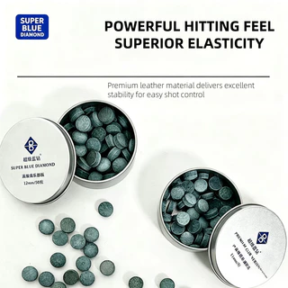 50ชิ้น/หนึ่งกล่องซูเปอร์สีฟ้าเจาะคิวหัวบิลเลียดคิวหัวบิลเลียดอุปกรณ์สนุ๊กเกอร์หัว11/12/14มิลลิเมตรอุปกรณ์สนุ๊กเกอร์