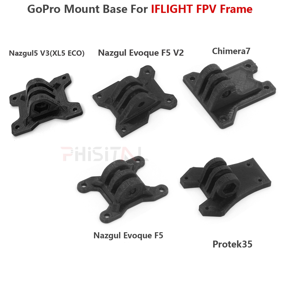 3D พิมพ์ TPU GoPro mount ฐานสําหรับ iflight nazgul evoque F5/nazgul5/titan XL5/Chimera/Protek35 กรอบ