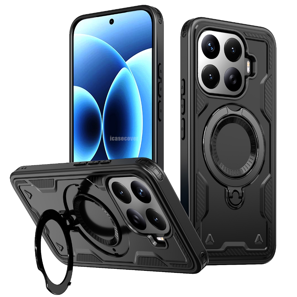 Xiaomi 17T Pro 15T 14T Pro 5G 17TPro กรณีเกราะกันกระแทกฝาครอบแม่เหล็กแหวนขาตั้งกล้องป้องกันโทรศัพท์กลับปลอก